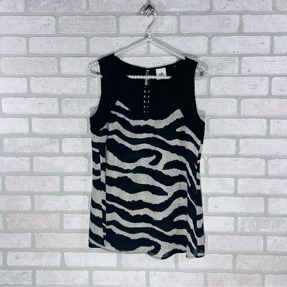CAbi Style 5046 Tovoli Zebra Print Sleeveless Top Size XS - Picture 2 of 7